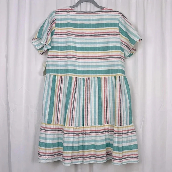 Altar'd State New Women’s Medium Short Sleeve Striped Dress - Picture 2 of 8